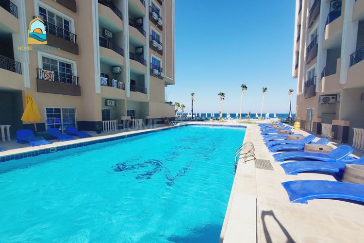 Monolocale arredato in vendita ad Al Ahyaa con piscina e vista laterale sul mare, El-Ahyaa, Hurghada